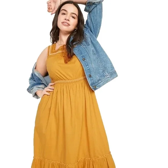 Old Navy Sleeveless Waist Defined Embroidered Clip Dot Maxi Dress Plus Size 3X - Picture 5 of 15